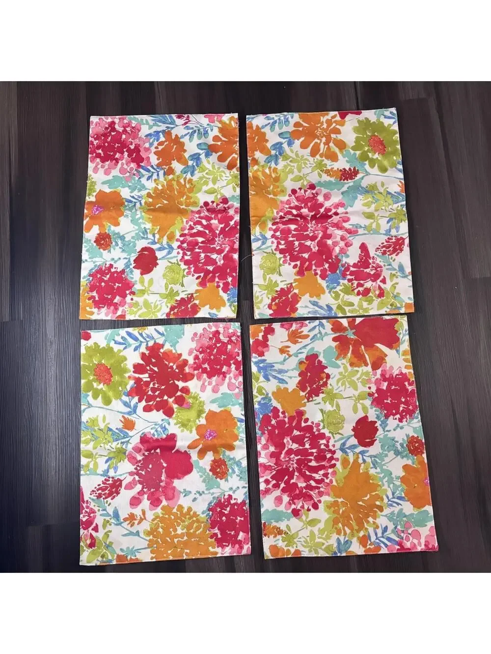 Pioneer Woman Placemats Set of 4 Reversible Wildflower Whimsy Ree Drummond
